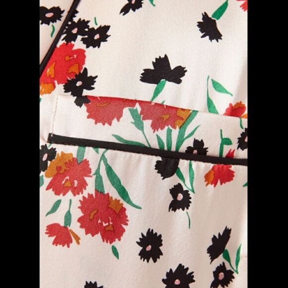 A.L.C. Ruthie Silk Mini Cream Pink Dress Floral Stretch Size 2 - Picture 5 of 15